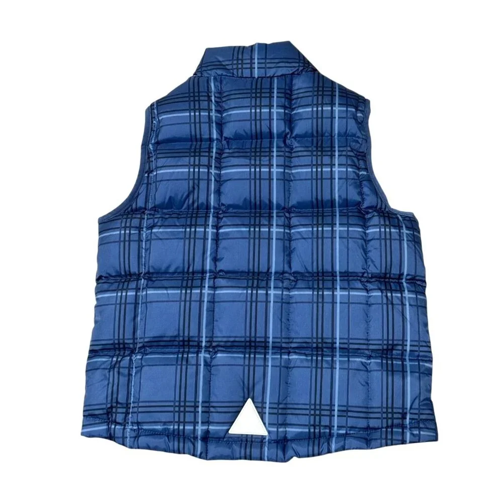 L.L.Bean Blue Plaid Goose Down Puffer Vest Zip Pockets‎ Kids Youth Size S (8)